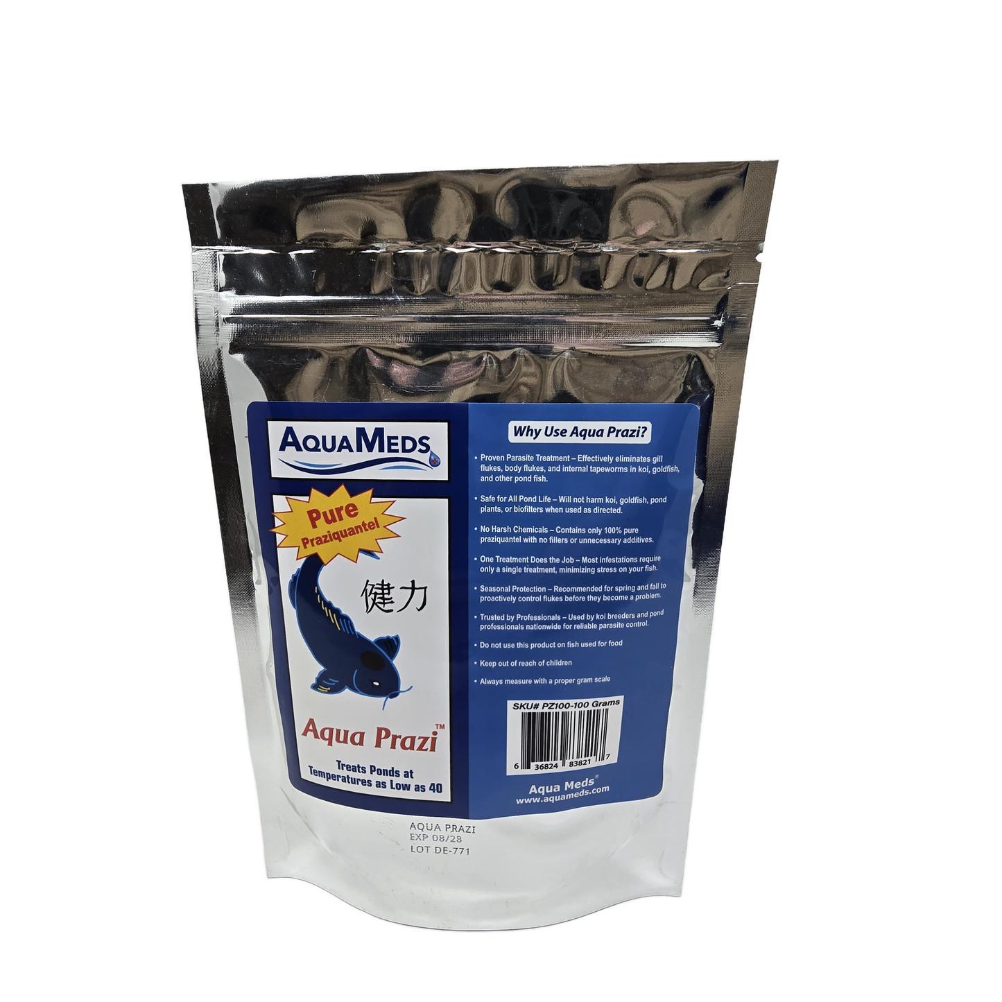 Aqua Meds Aqua Prazi 100 gram container for treating up to 10,000 gallons
