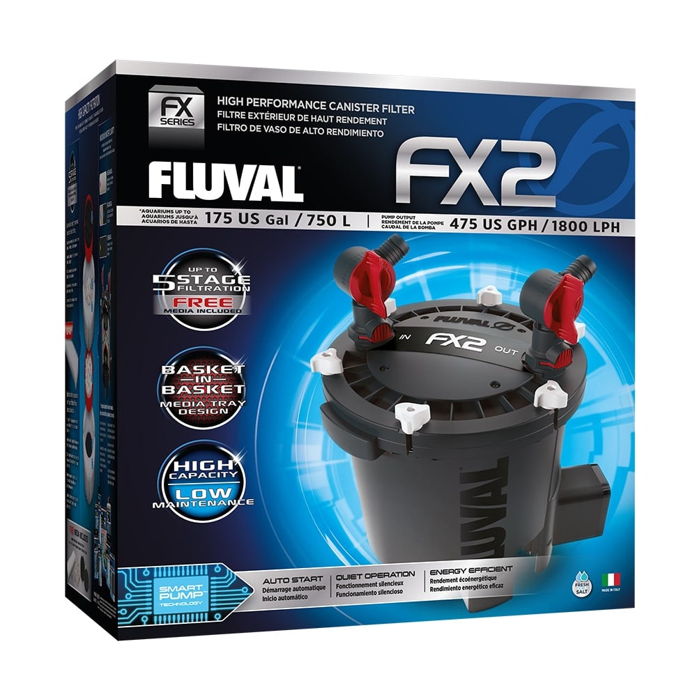 Fluval FX2 canister filter retail packaging