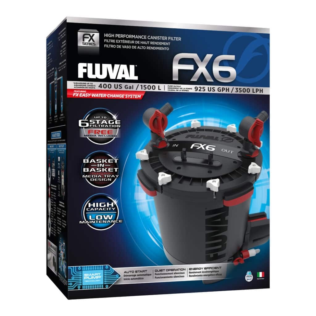 Fluval FX6 canister filter retail packaging