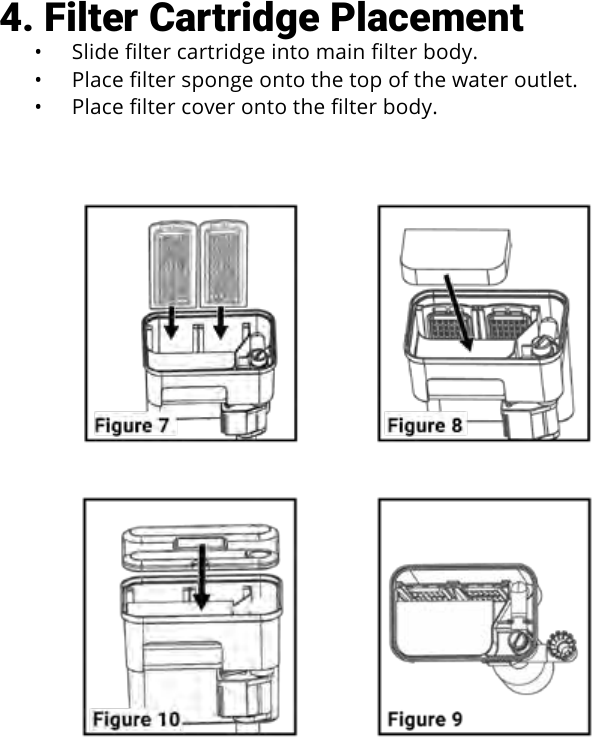 Official JBJ Reaction HOB filter cartridge and sponge placement diagram